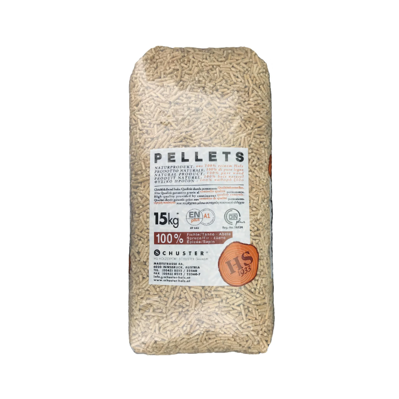 Holzpellets SCHÜSTER – Palette mit 66 Säcken à 15 kg