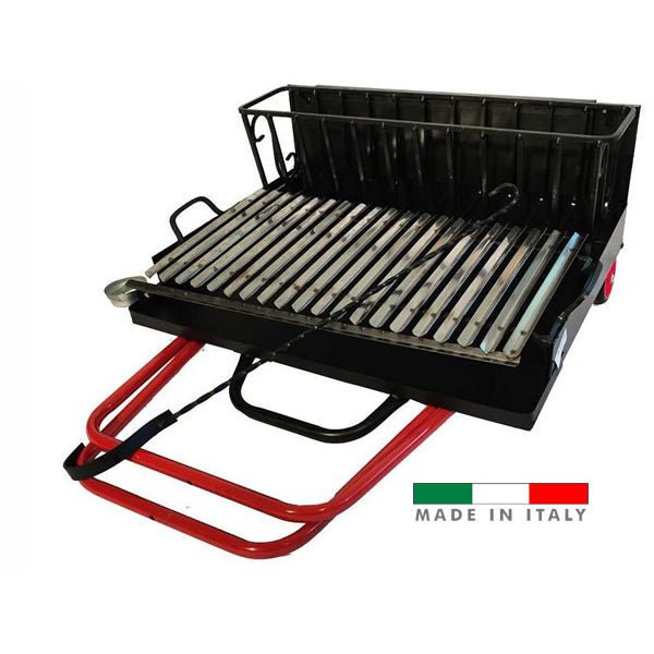 toskanischer Holzgrill auf Rollen