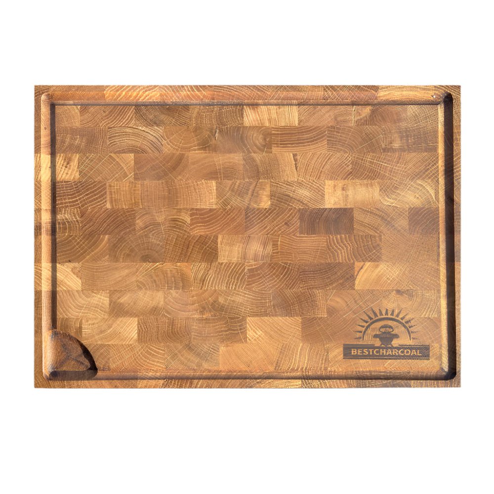 BESTCHARCOAL® Schneidebrett aus Eichenholz 60x40x5 cm