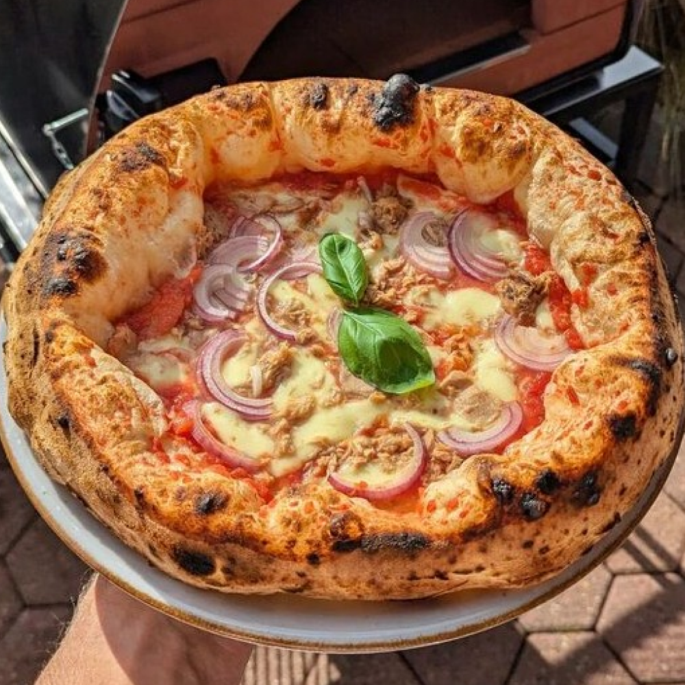 Pizza Party® 70 x 70 Holz-Pizzaofen für 2 Pizzen - Corten