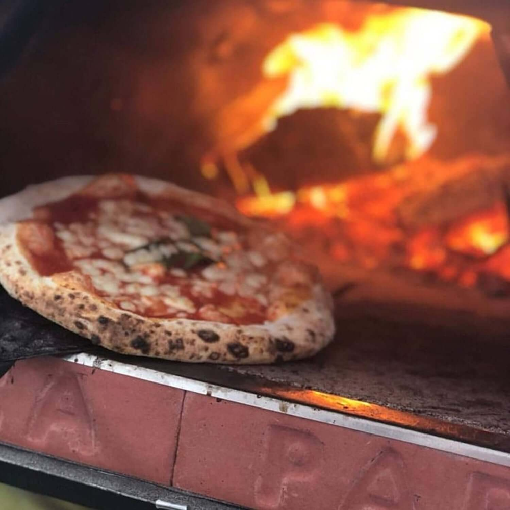 Pizza Party® 70 x 70 Holz-Pizzaofen für 2 Pizzen - Corten