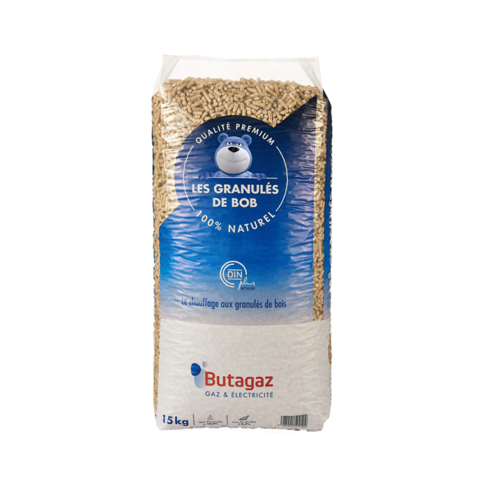 Pellet Butagaz DIN+ 100 % Nadelholz – Palette mit 66 Säcken à 15 kg