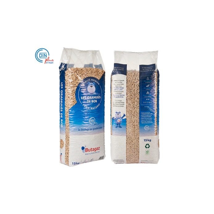 Pellet Butagaz DIN+ 100 % Nadelholz – Palette mit 66 Säcken à 15 kg