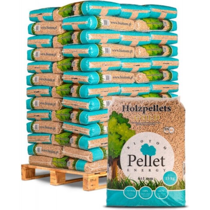 PELLETS BIOTOM – 100 % Nadelholz mit EN+ A1-Zertifizierung – 70 Säcke à 15 kg