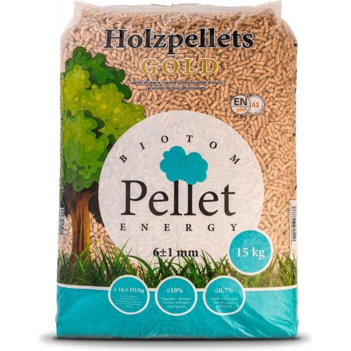 PELLETS BIOTOM – 100 % Nadelholz mit EN+ A1-Zertifizierung – 70 Säcke à 15 kg